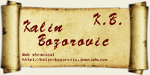 Kalin Božorović vizit kartica